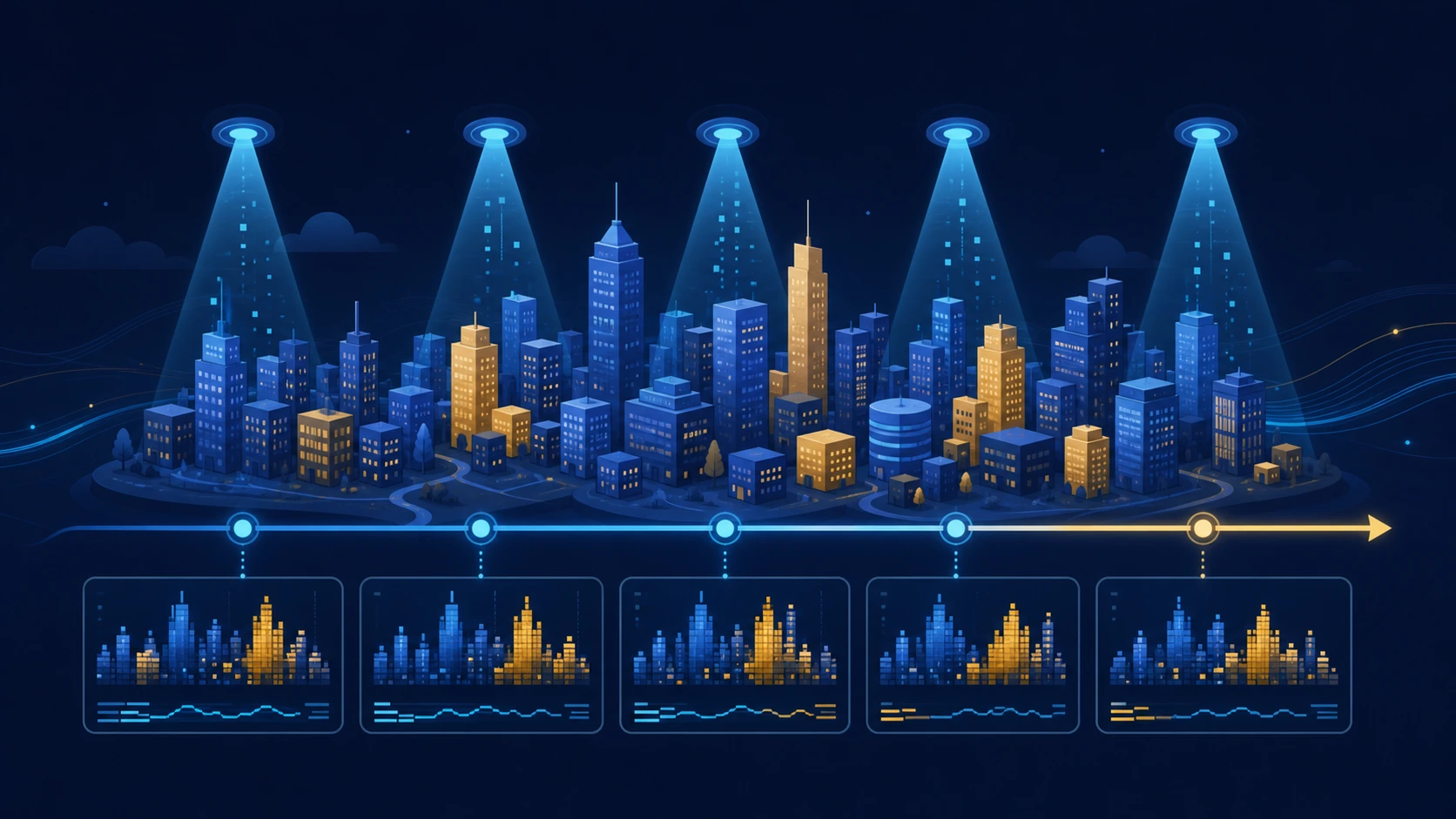 Editorial illustration of a Python program observed through periodic samples to detect slowness